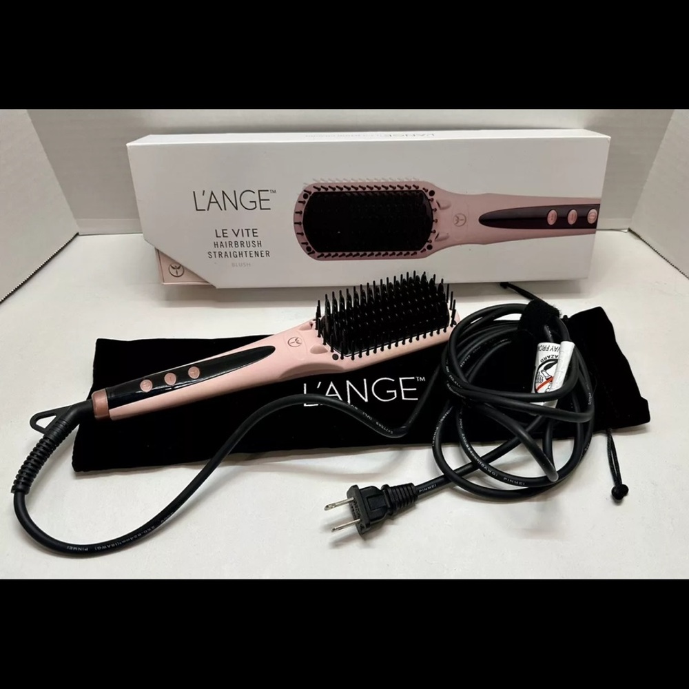 L'Ange Le Vite Hairbrush Straightener - Pink